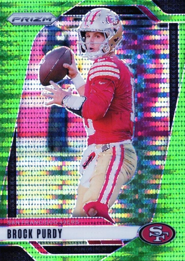 2024 Panini Prizm Football Neon Green Pulsar Brock Purdy #249 PSA 10