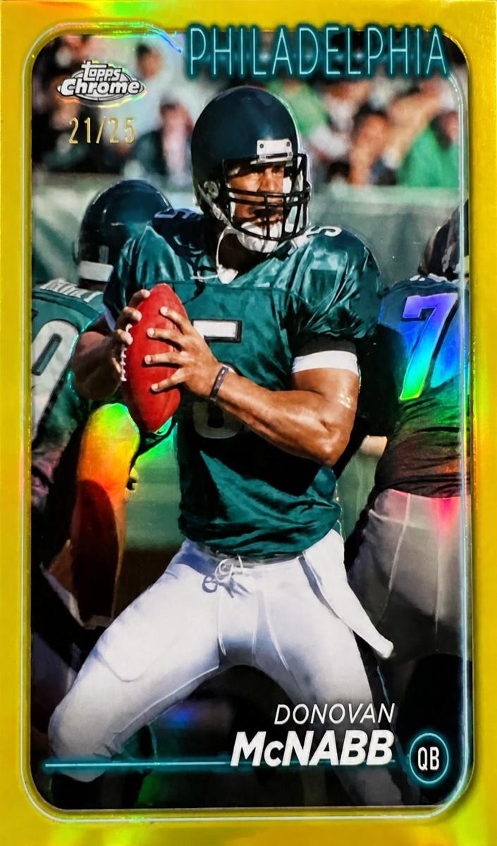2024 Topps Chrome Football Yellow Refractor Donovan McNabb #157