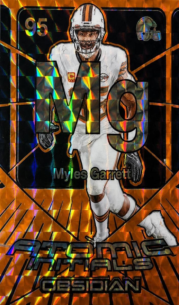 2024 Panini Obsidian Football Orange Mosaic Myles Garrett #6