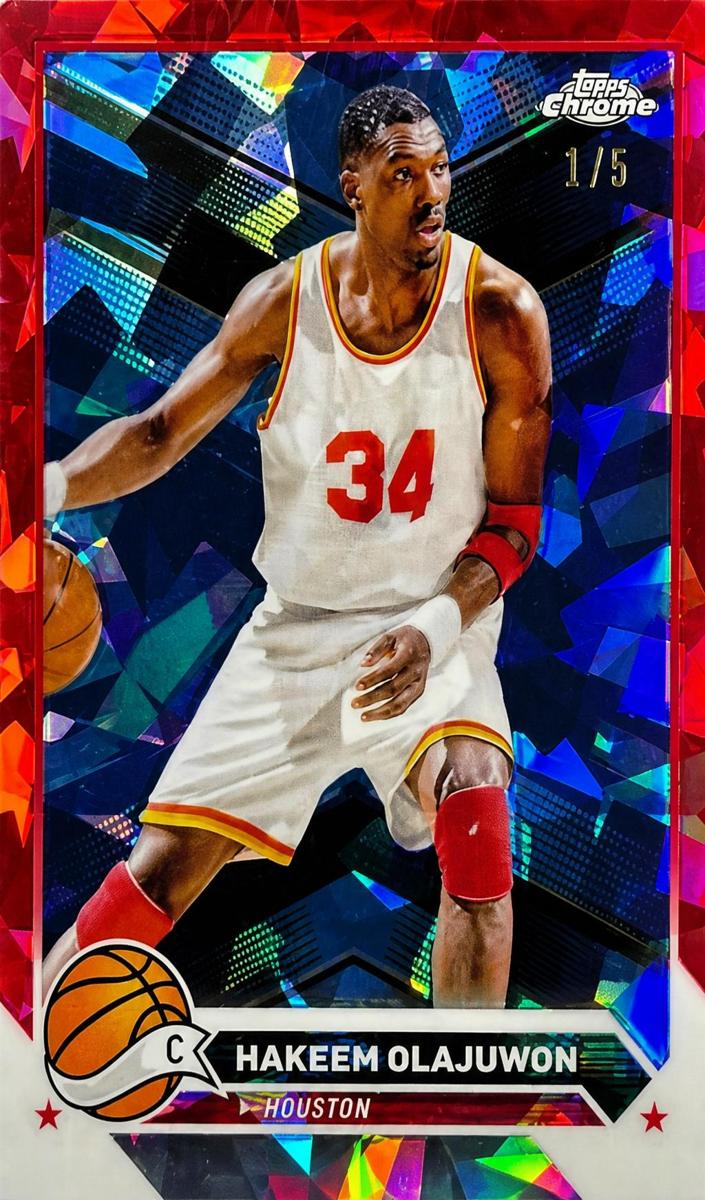 2023 Topps Chrome Sapphire Basketball Red Hakeem Olajuwon #52 PSA 9
