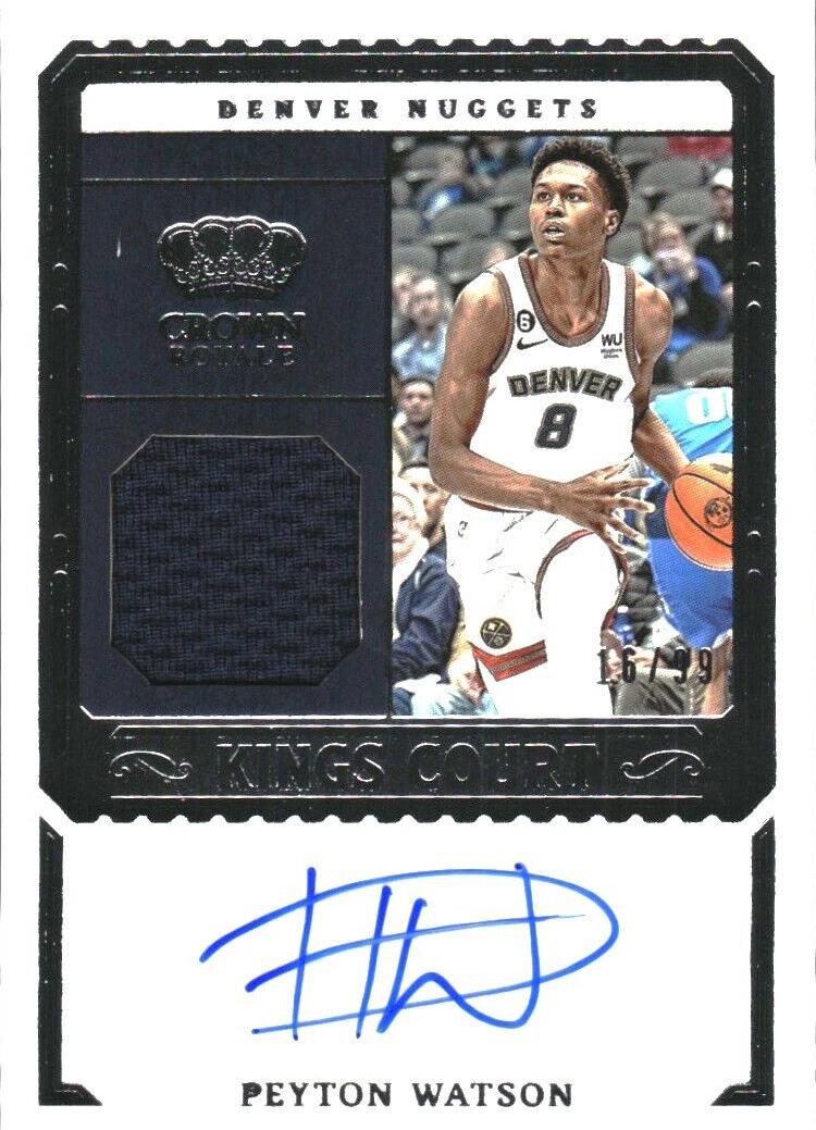 2023 Panini Crown Royale Basketball Peyton Watson #KCJ-WAT
