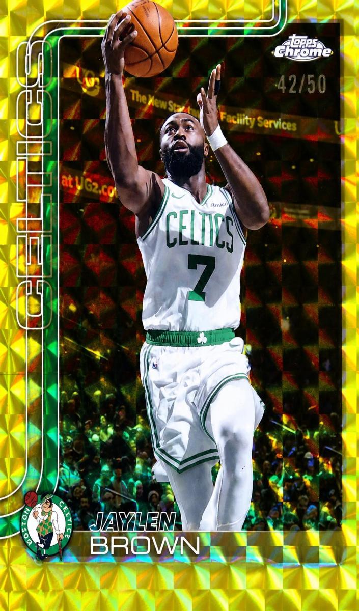 2025 Topps Chrome Basketball Geometric Gold Refractor Jaylen Brown #51