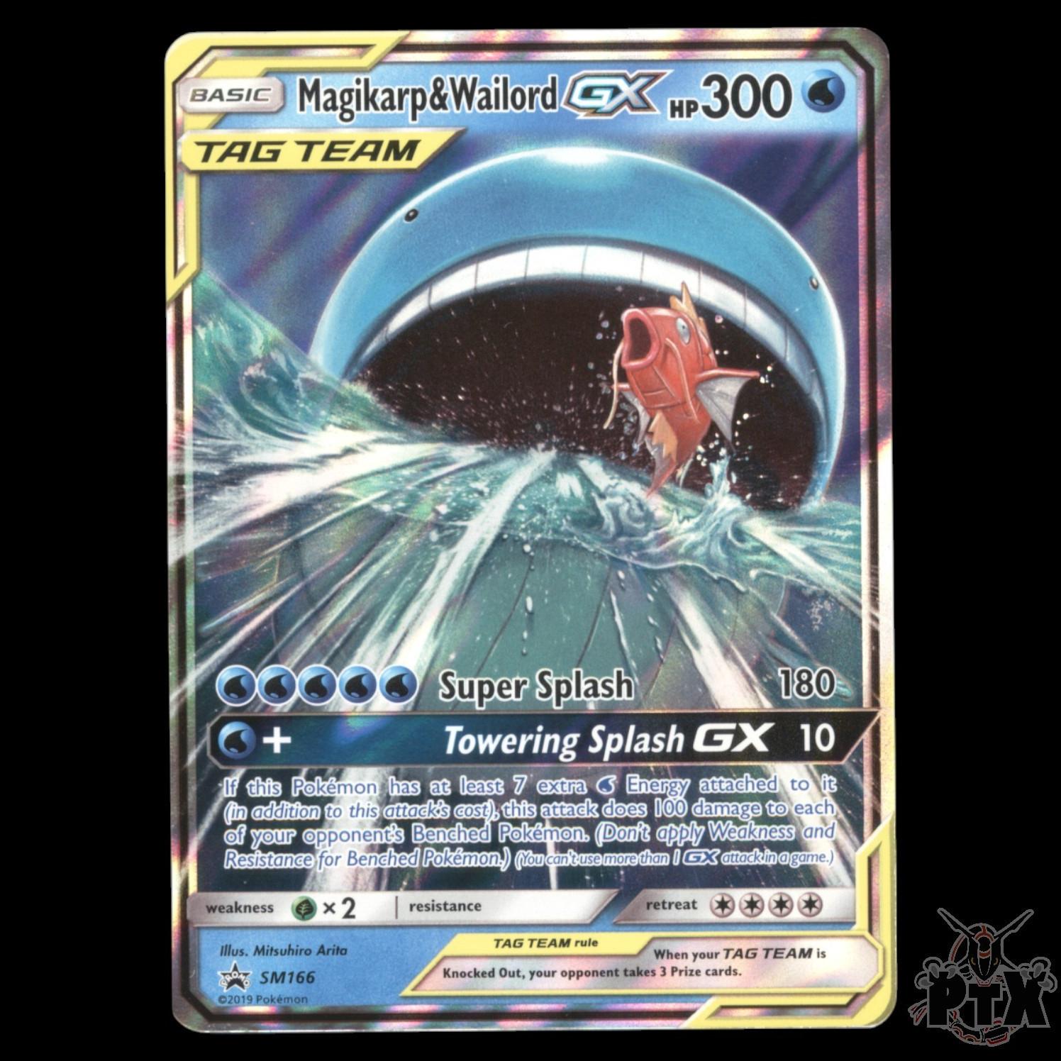 2019 Pokemon Sun & Moon Black Star Promo Magikarp & Wailord GX #SM166