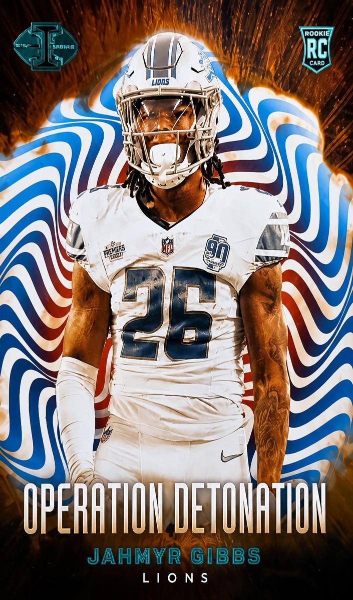 2023 Panini Illusions Football Red and Blue Jahmyr Gibbs #20
