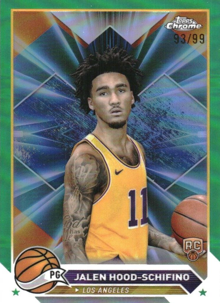 2023 Topps Chrome Basketball Green Refractor Jalen Hood-Schifino #35