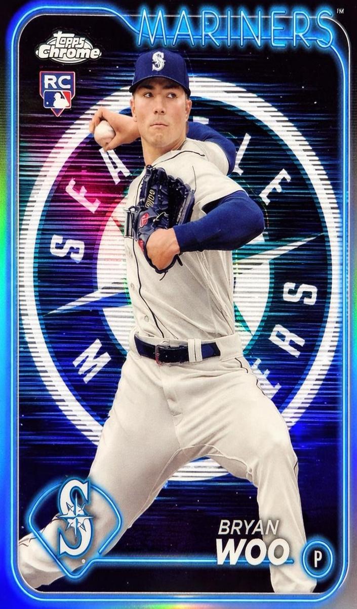 2024 Topps Chrome Baseball Lightboard Logo Bryan Woo #172 PSA 10