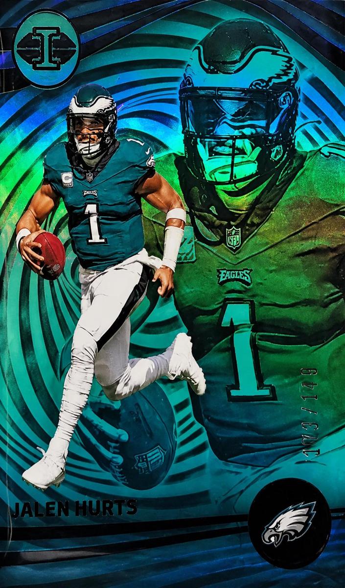 2023 Panini Illusions Football Trophy Collection Teal Jalen Hurts #84