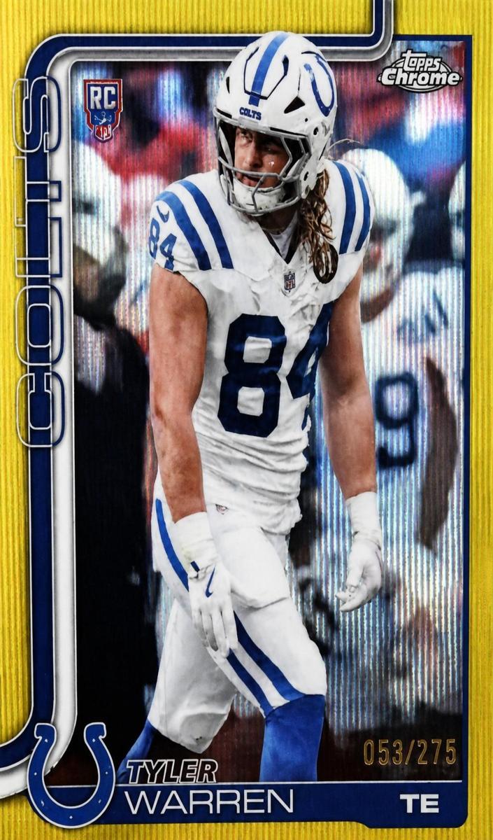 2025 Topps Chrome Football Yellow Wave Refractor Tyler Warren #346