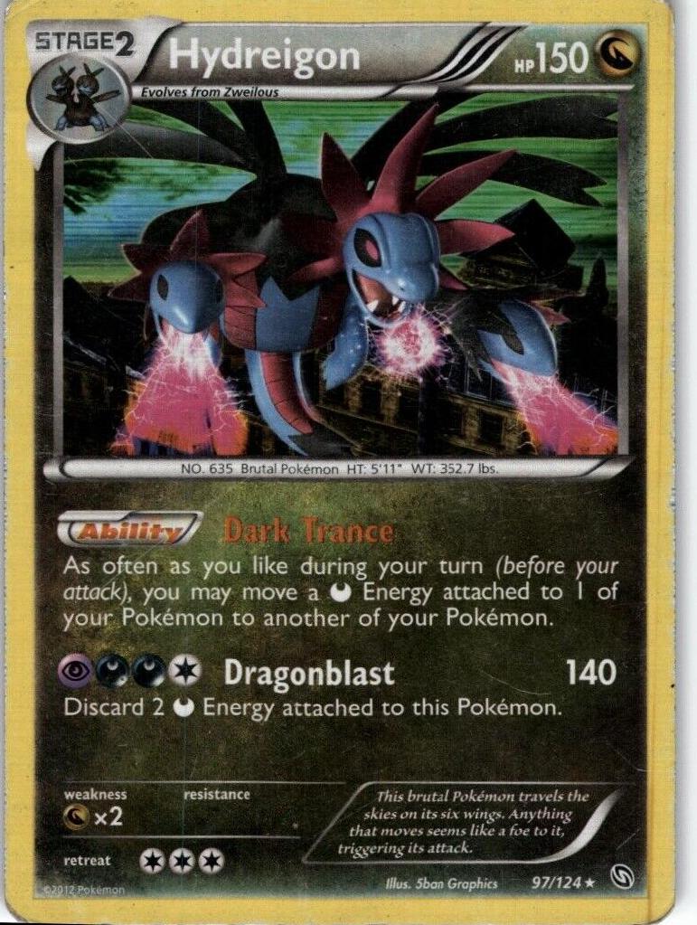 2012 Pokemon Black & White Dragons Exalted Hydreigon #97