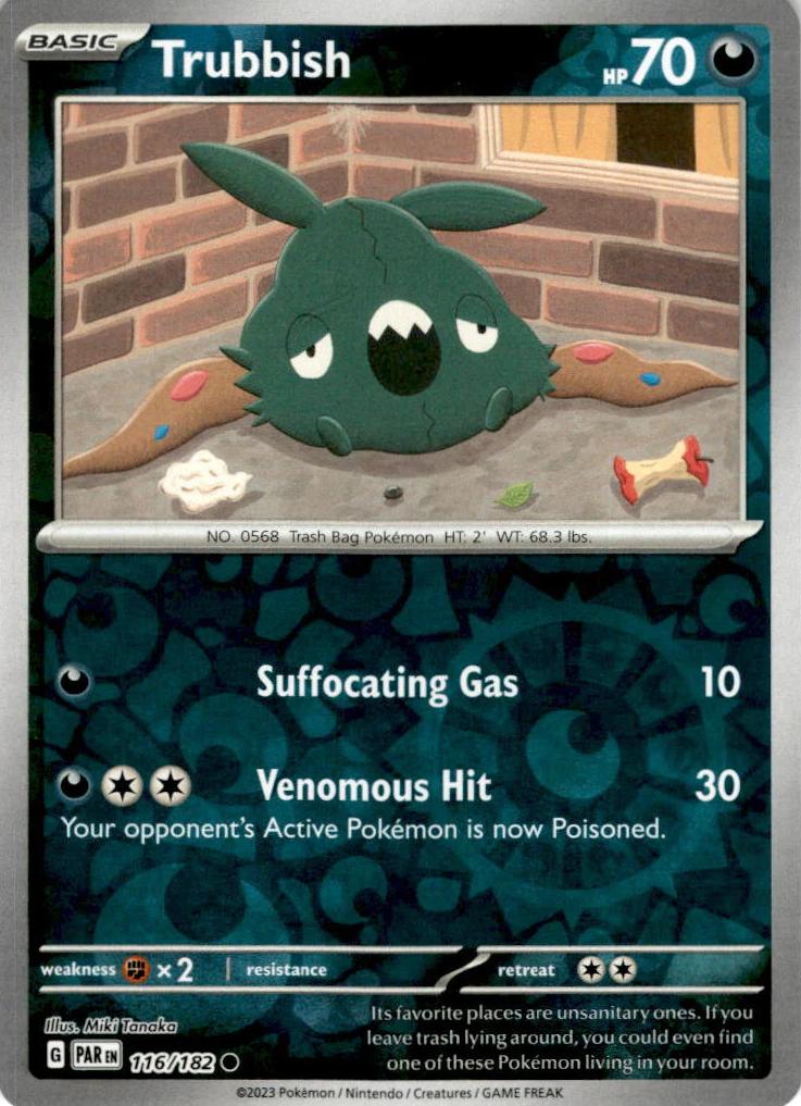 2023 Pokemon Scarlet & Violet Paradox Rift Reverse Foil Trubbish #116