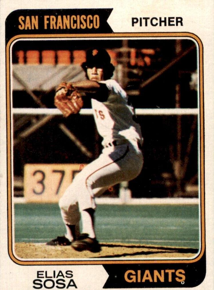 1974 Topps Baseball Elias Sosa #54 PSA 8
