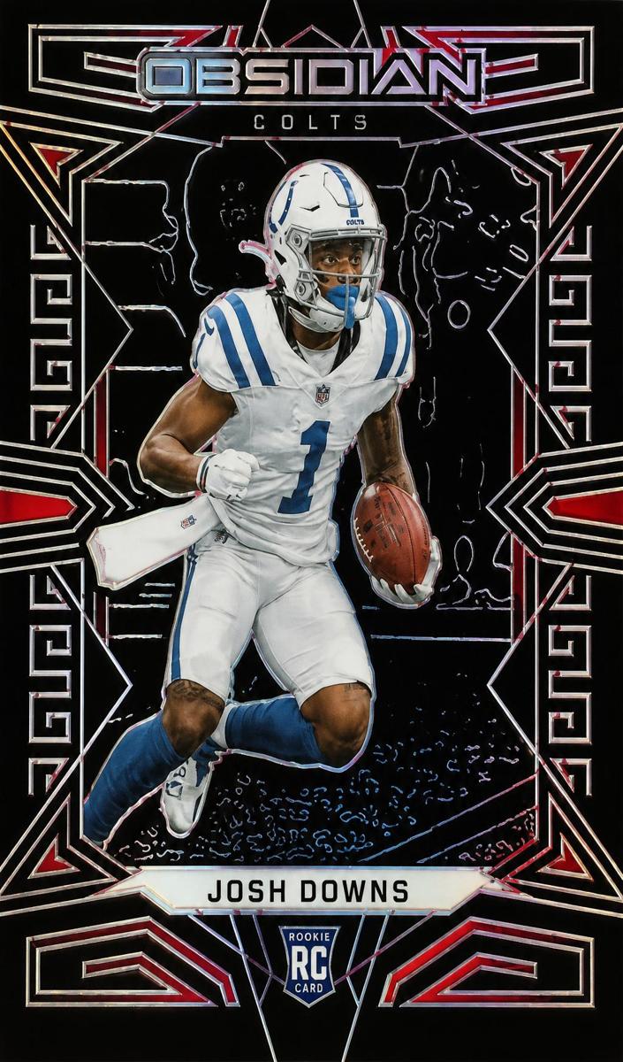 2023 Panini Obsidian Football Electric Etch Red Josh Downs #145 PSA 9
