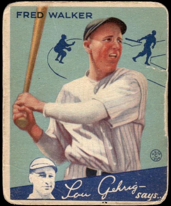 1934 R320 Goudey Baseball Fred Walker #39 PSA 4.5