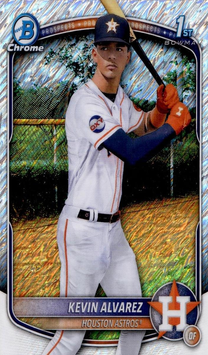2025 Bowman Chrome Prospects Baseball Shimmer Refractor Kevin Alvarez #BCP-227