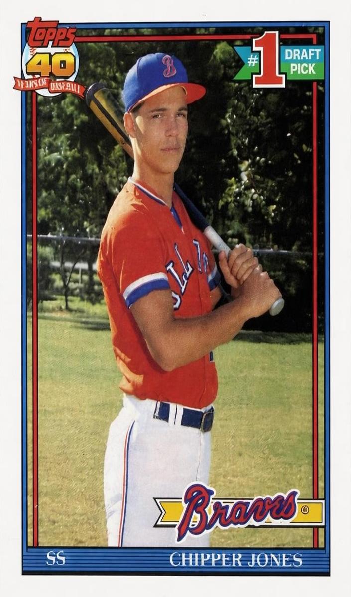 1991 Topps Baseball Tiffany Chipper Jones #333