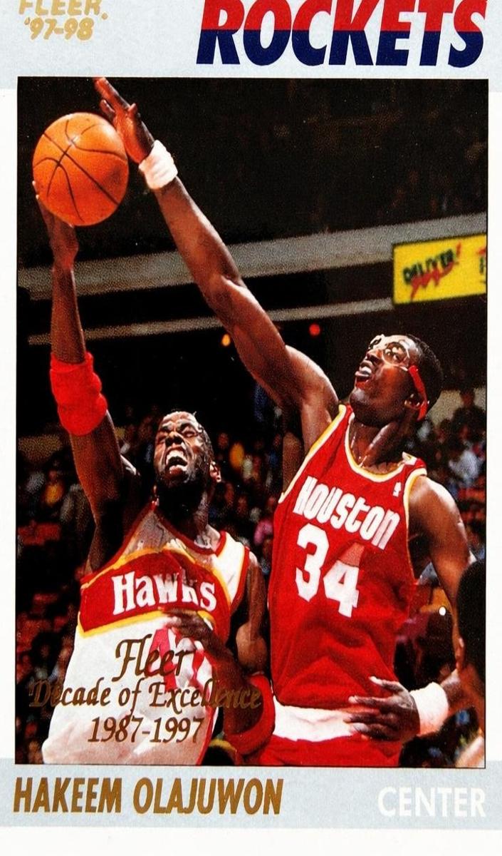 1997 Fleer Basketball Hakeem Olajuwon #8 PSA 9