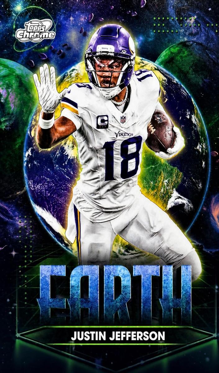 2025 Topps Cosmic Chrome Football Earth Justin Jefferson #PPEA-JJ