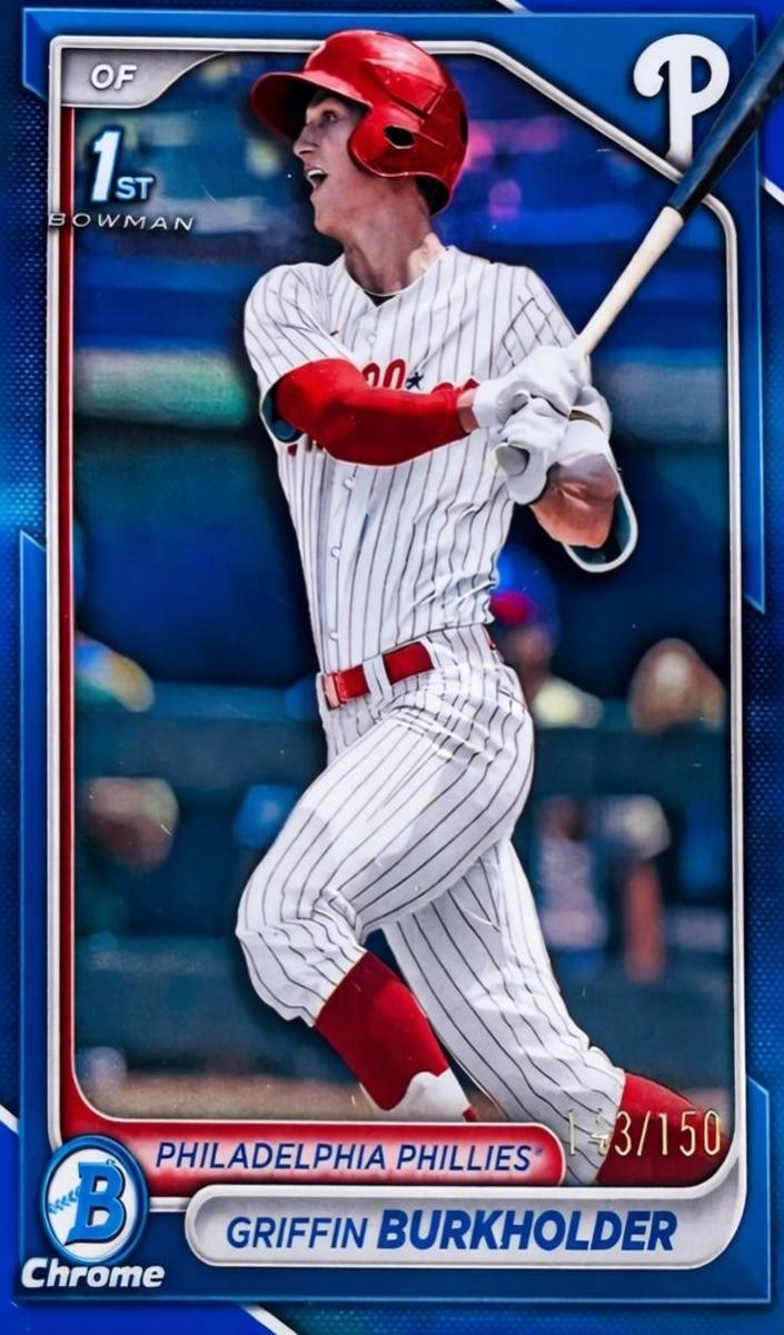 2024 Bowman Draft Chrome Baseball Blue Refractor Griffin Burkholder #BDC-60 PSA 10