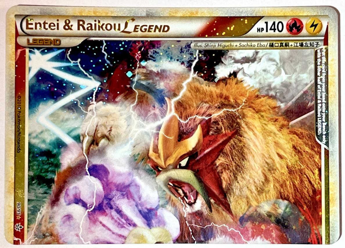 2010 Pokemon HeartGold & SoulSilver Unleashed Legend Entei & Raikou #90 PSA 6