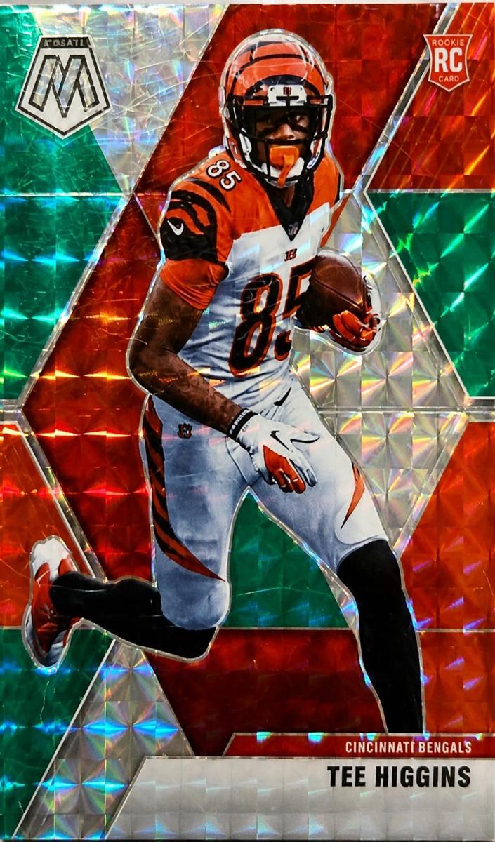 2020 Panini Mosaic Football Mosaic Reactive Green Tee Higgins #213