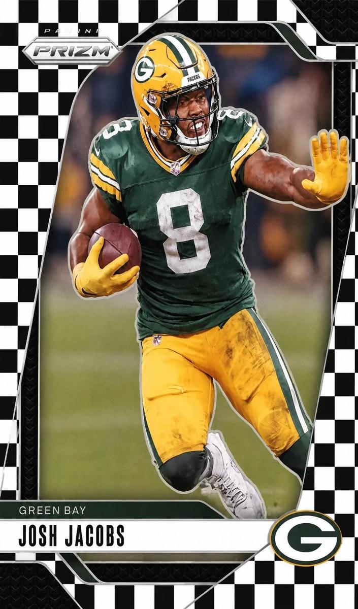 2024 Panini Prizm Football Black and White Checker Josh Jacobs #102