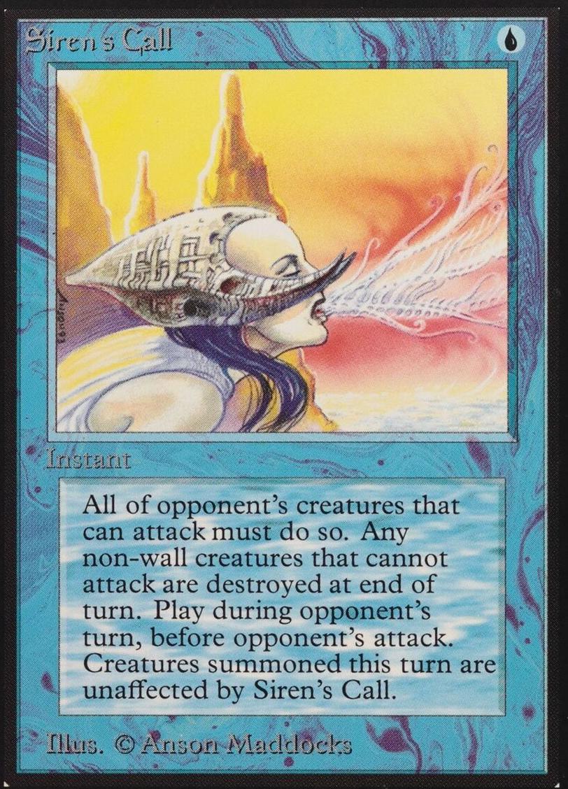 1993 Magic The Gathering Beta Siren's Call #NNO PSA 7