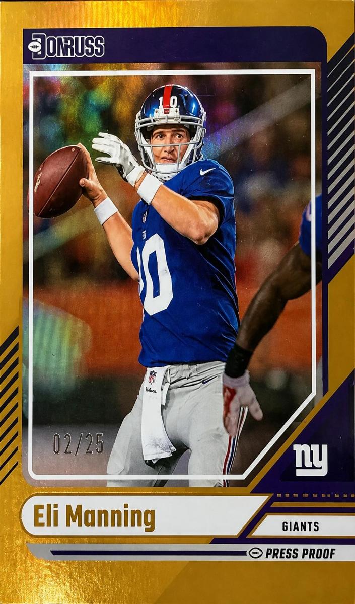 2024 Panini Donruss Football Press Proof Gold Die-Cut Eli Manning #75