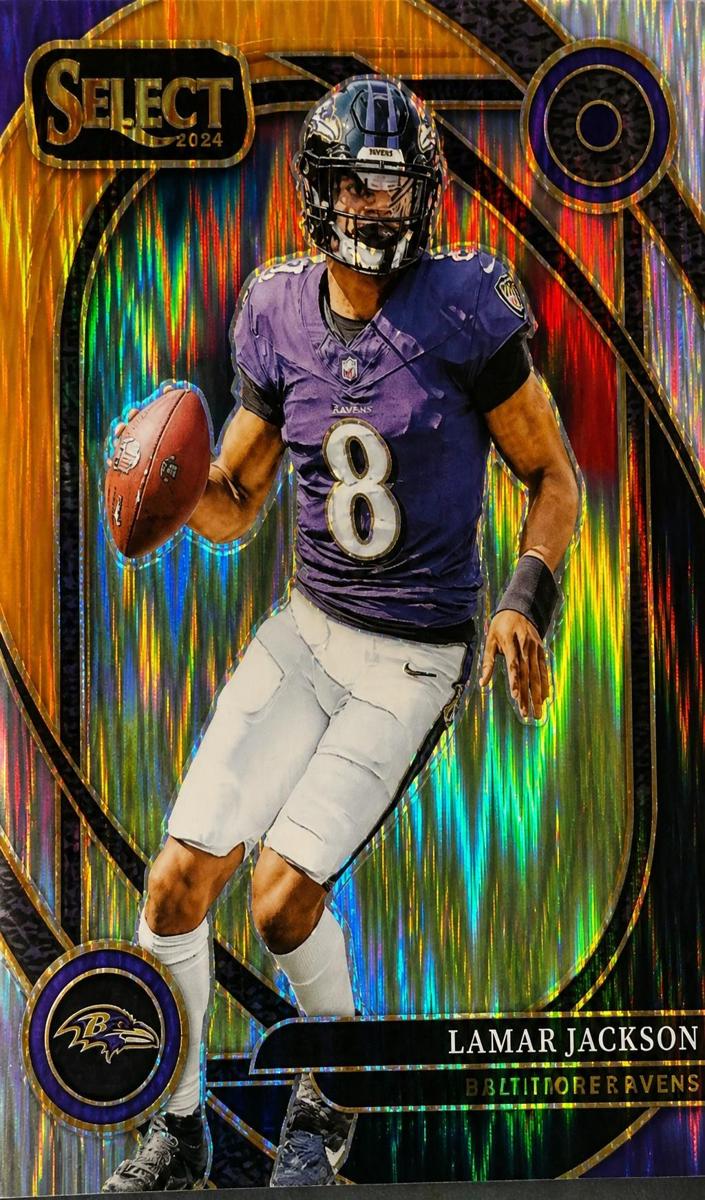 2024 Panini Select Football Black and Orange Shock Lamar Jackson #227