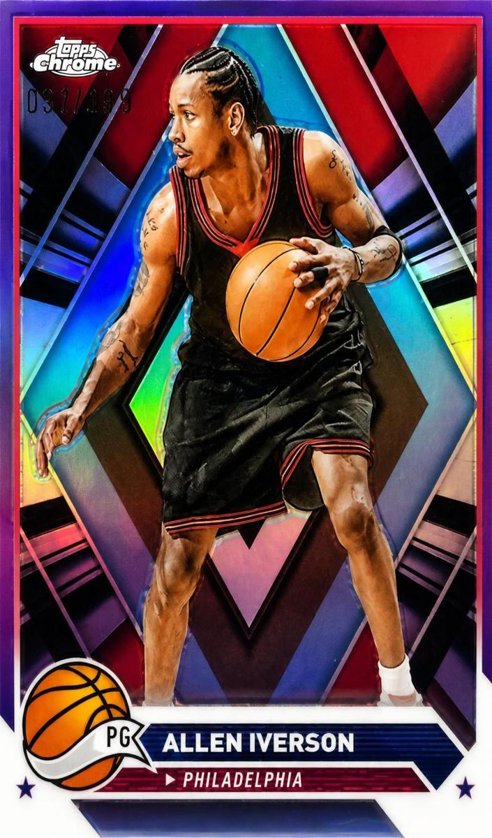 2023 Topps Chrome Basketball Purple Refractor Allen Iverson #66