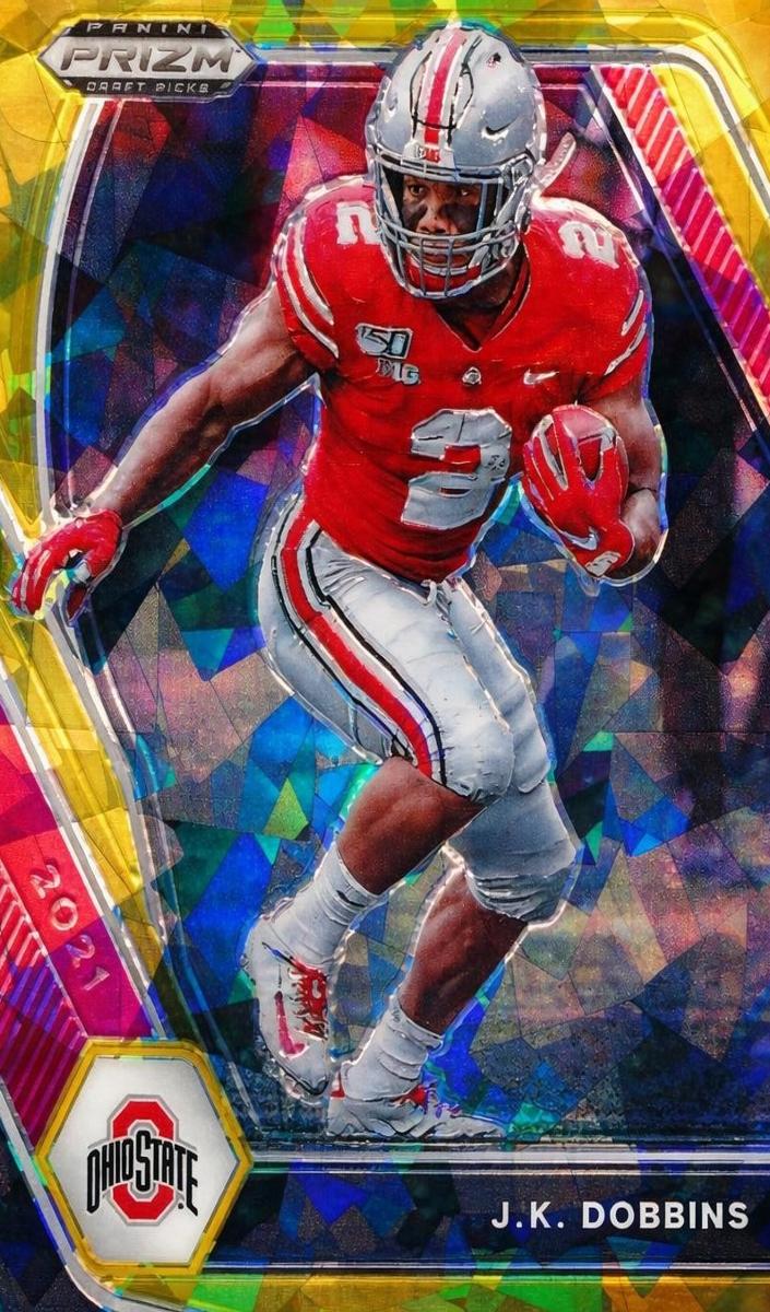 2021 Panini Prizm Draft Picks Football Gold Ice Prizm J.K. Dobbins #78