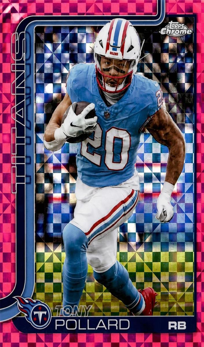 2025 Topps Chrome Football Hot Pink X-Fractor Tony Pollard #290