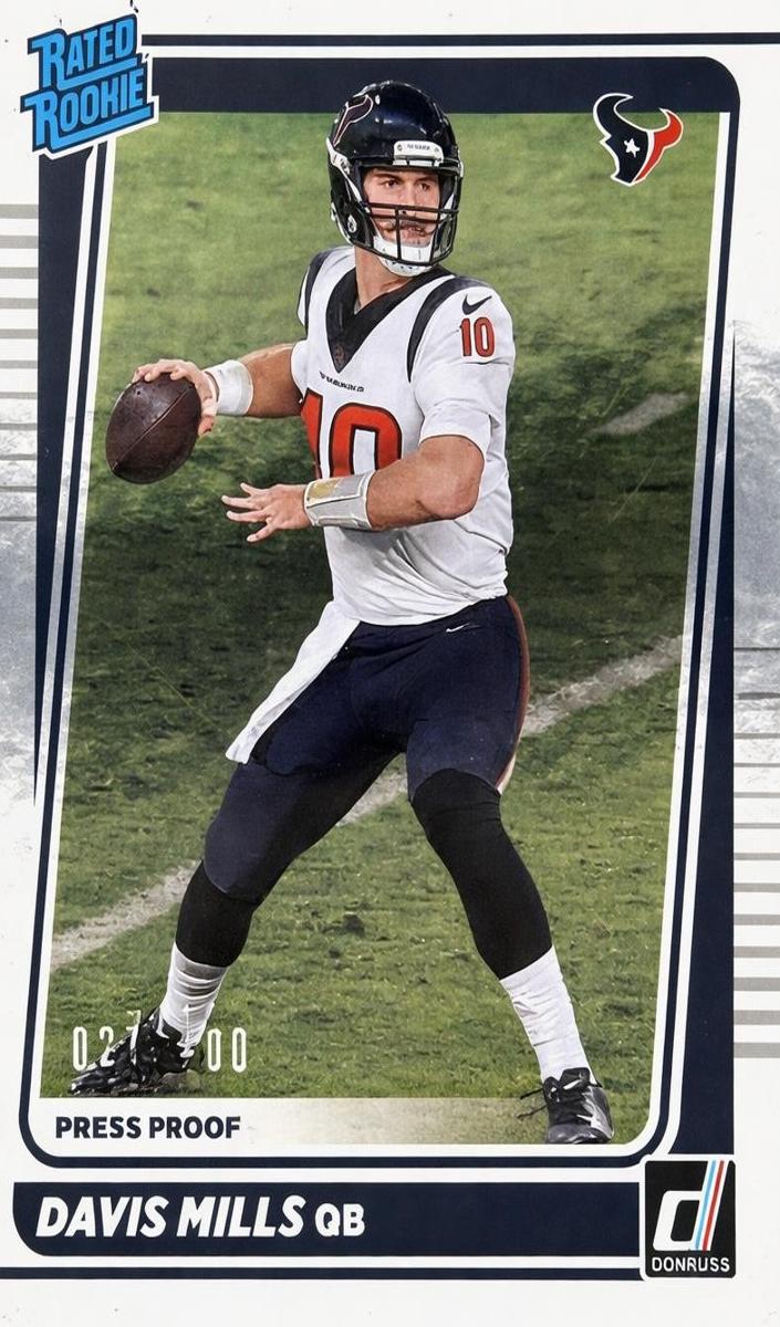 2021 Panini Donruss Football Press Proof Silver Davis Mills #273 PSA 9