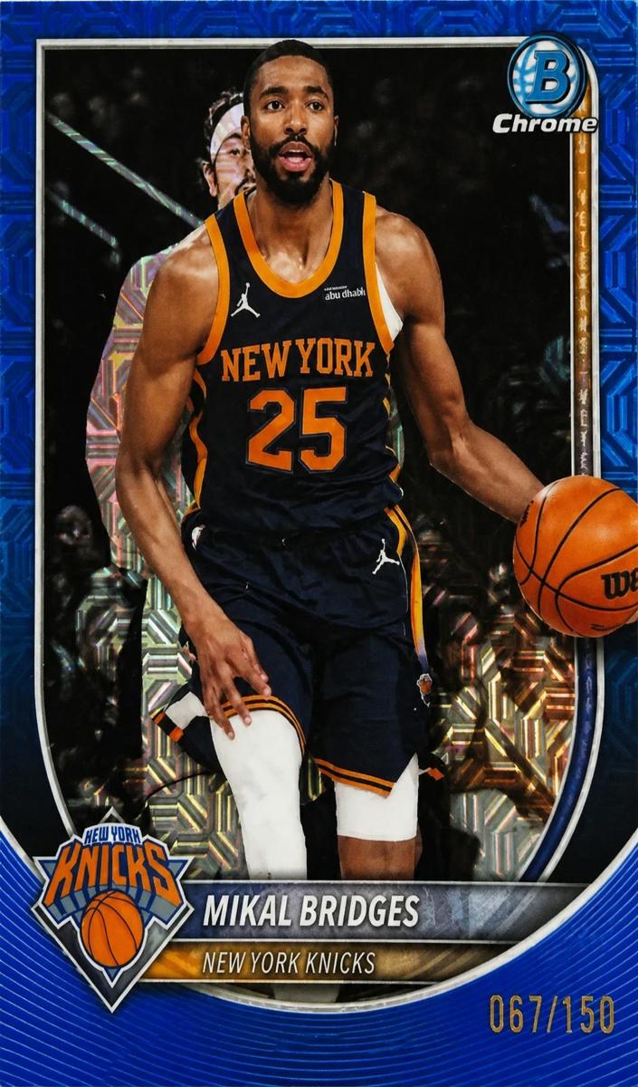 2025 Bowman Mega Box Basketball Blue Mojo Refractor Mikal Bridges #BCV-152
