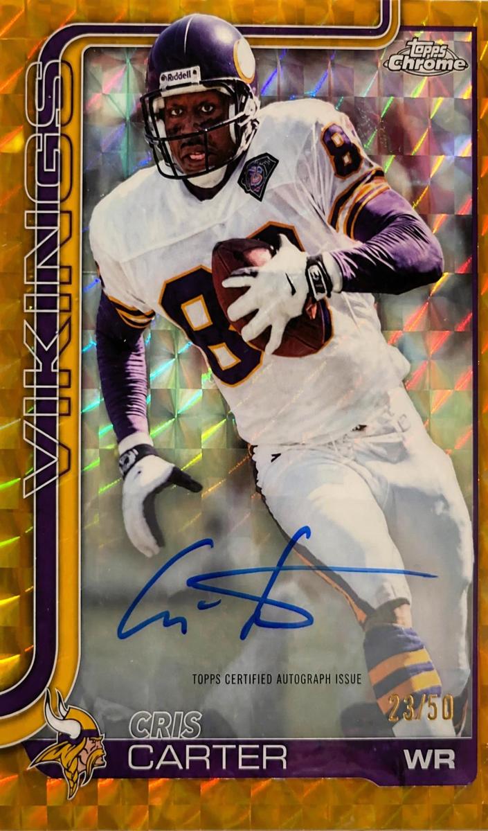 2025 Topps Chrome Football Gold Geometric Refractor Cris Carter #CLA-CC