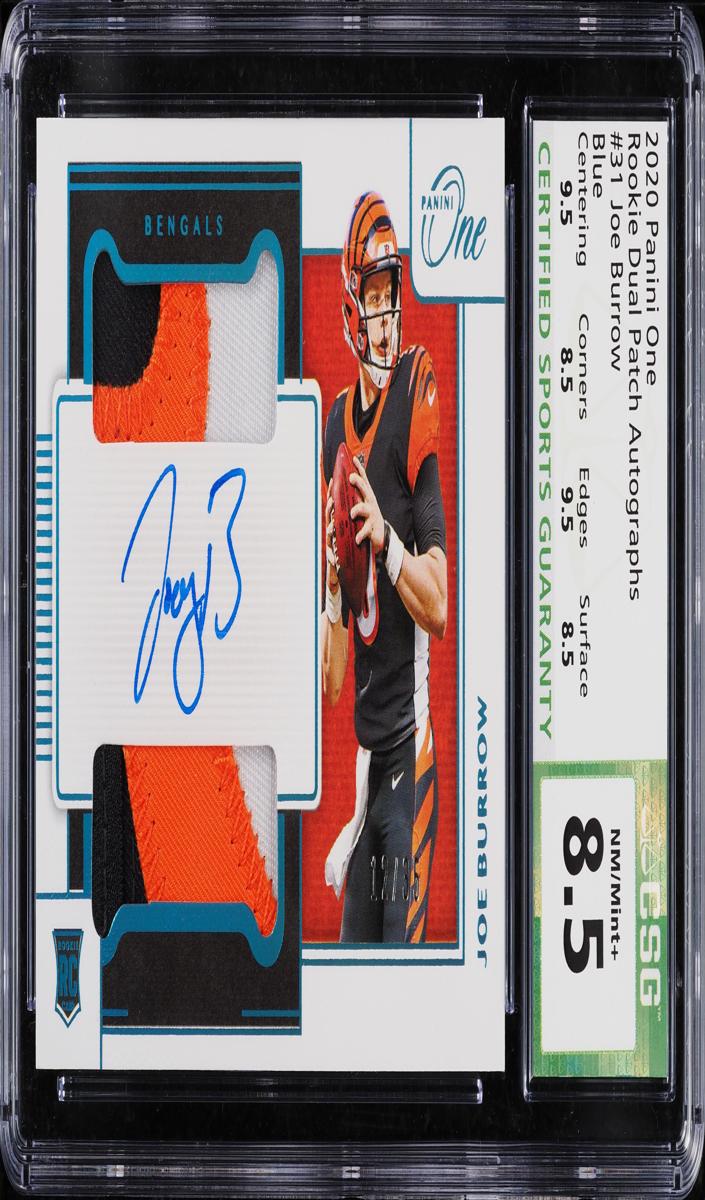 2020 Panini One Football Blue Joe Burrow #31 PSA 8.5