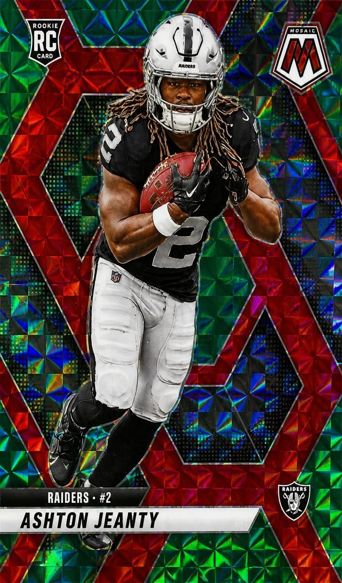 2025 Panini Mosaic Football Choice Red and Green Ashton Jeanty #345 PSA 9