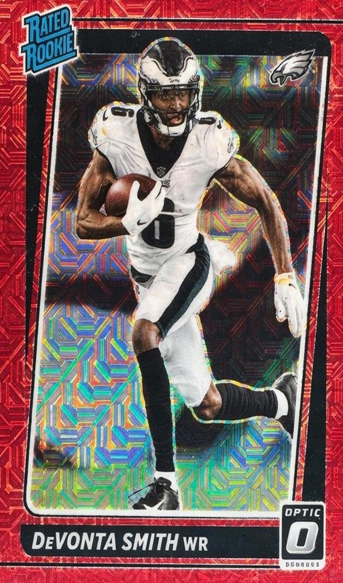 2021 Donruss Optic Football Red Mojo DeVonta Smith #205 PSA 9