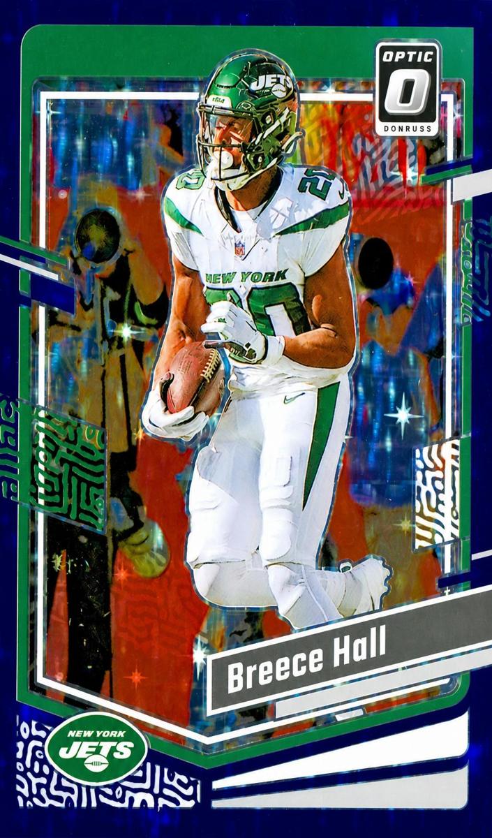 2023 Donruss Optic Football Purple Stars Breece Hall #151 PSA 8.5