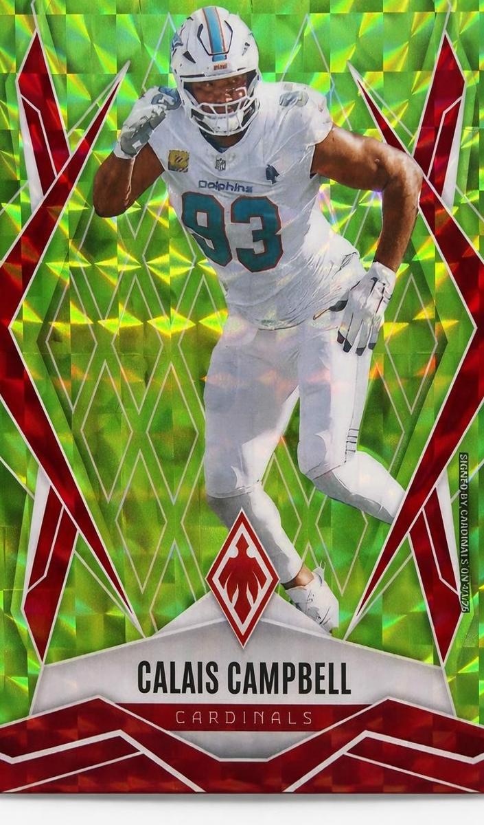 2025 Panini Phoenix Football Lime Green Pyramids Calais Campbell #94