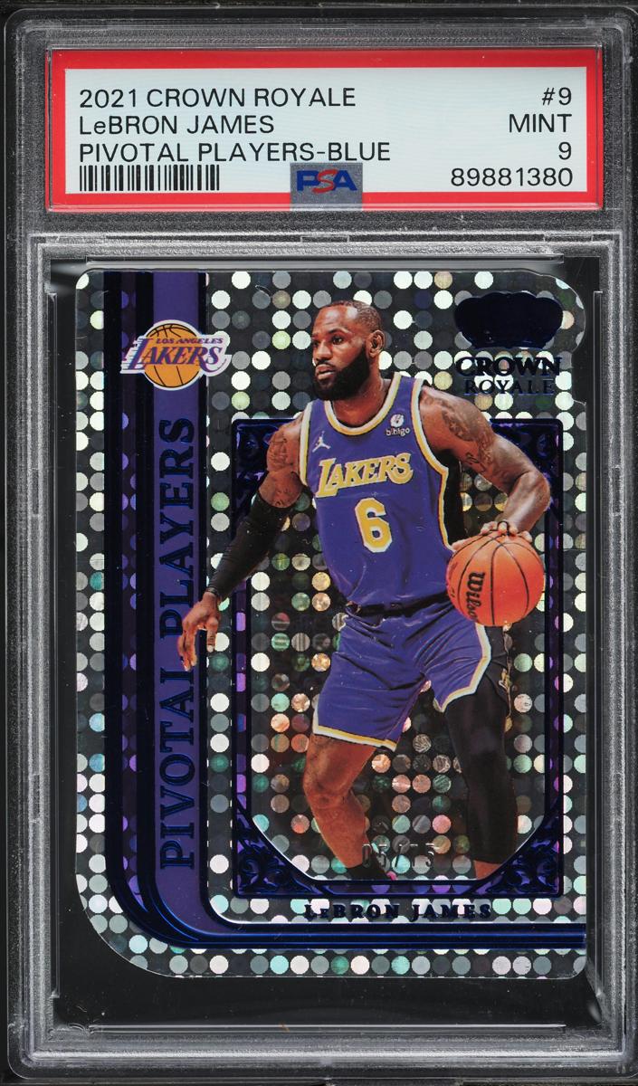 2021 Panini Crown Royale Basketball Blue LeBron James #9 PSA 9