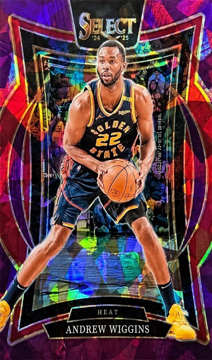 2024 Panini Select Basketball Purple Cracked Ice Andrew Wiggins #5
