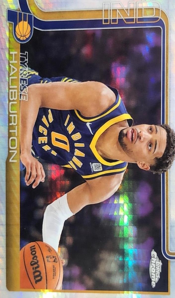 2025 Topps Chrome Basketball Prism Refractor Tyrese Haliburton #3