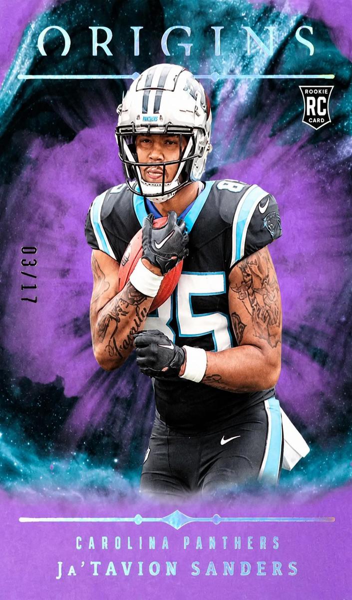 2024 Panini Origins Football Purple Ja'Tavion Sanders #140