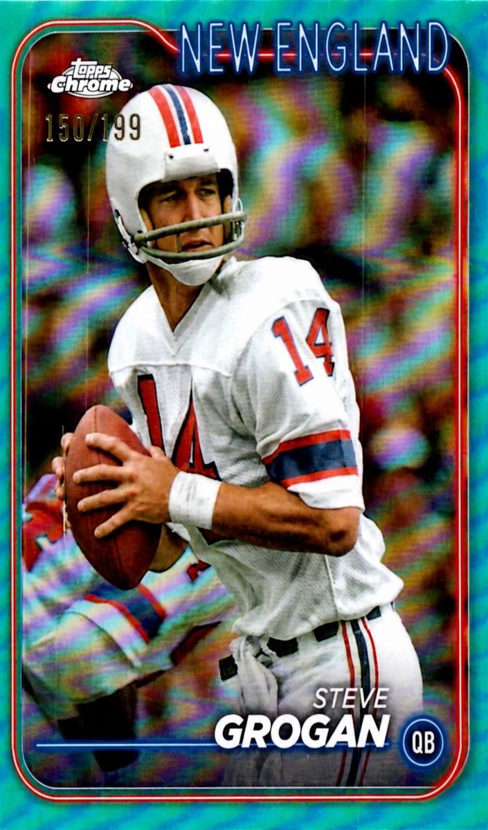 2024 Topps Chrome Football Aqua Refractor Steve Grogan #132