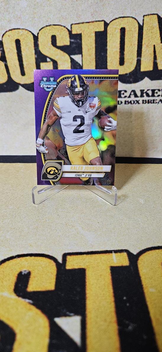 2024 Bowman Chrome University Football Purple Refractor Kaleb Johnson #112