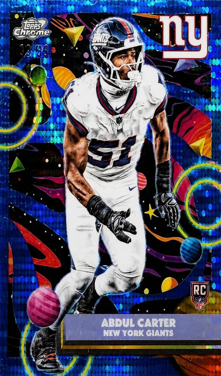 2025 Topps Cosmic Chrome Football Blue Moon Refractor Abdul Carter #173