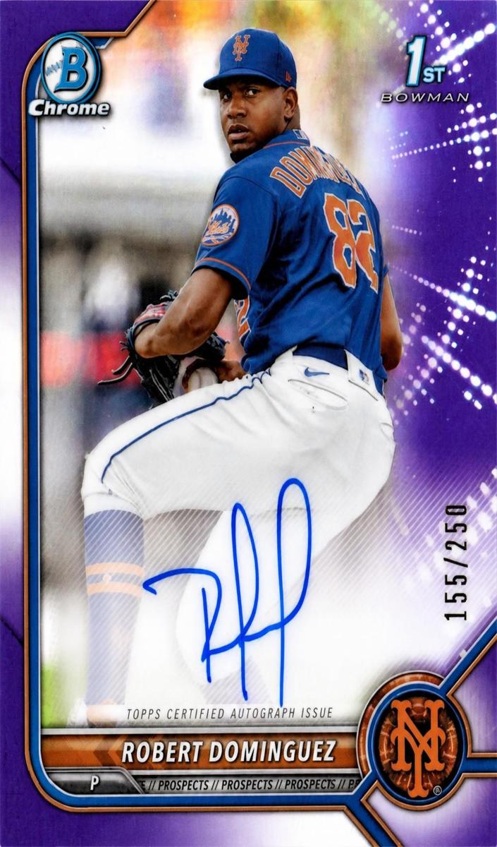2022 Bowman Chrome Prospects Baseball Purple Robert Dominguez #73