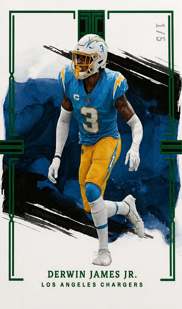 2023 Panini Impeccable Football Emerald Derwin James Jr. #57