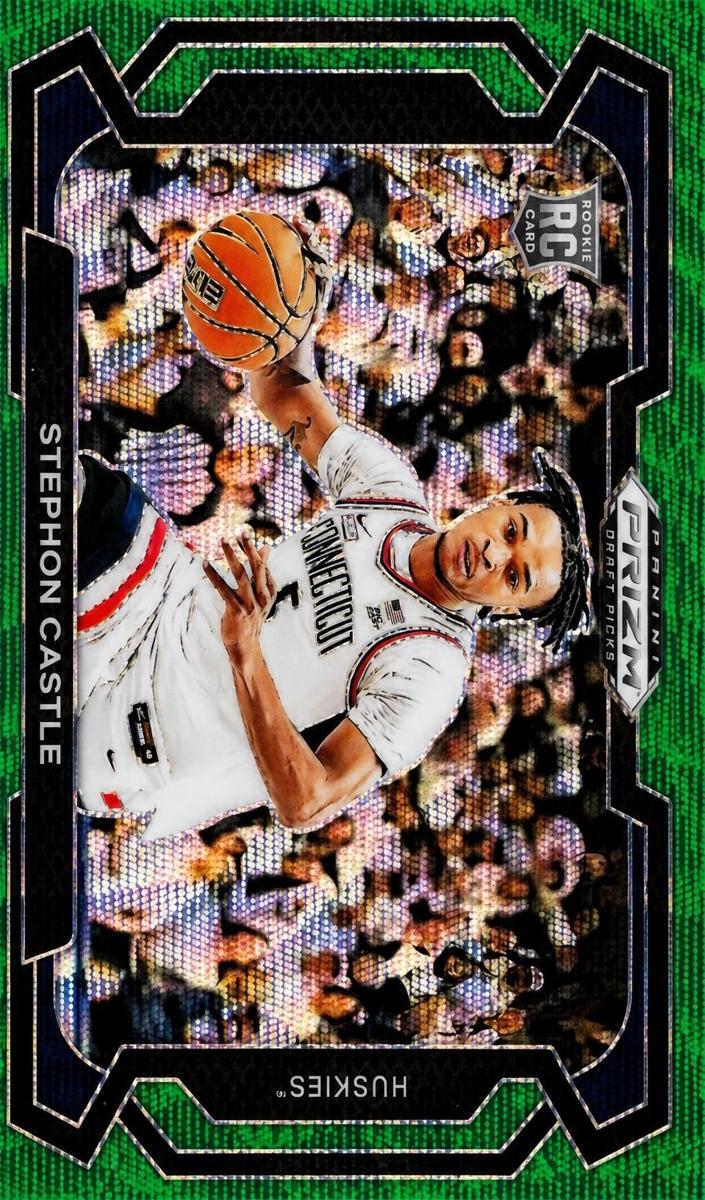 2024 Panini Prizm Draft Picks Basketball Green Wave Stephon Castle #17 PSA 9