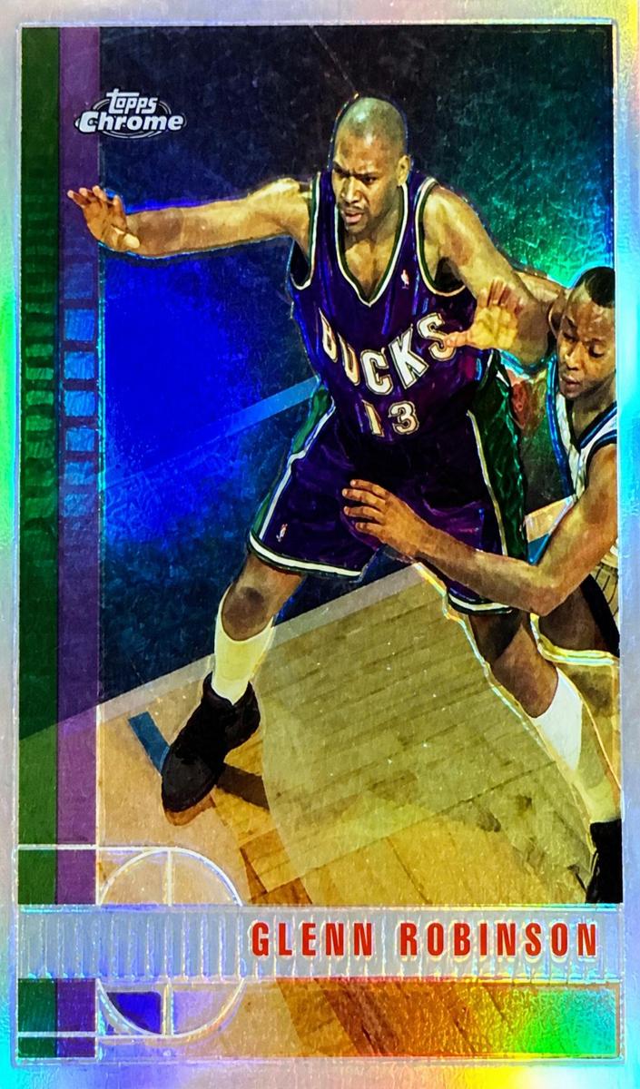 1997 Topps Chrome Basketball Refractor Glenn Robinson #140 PSA 8